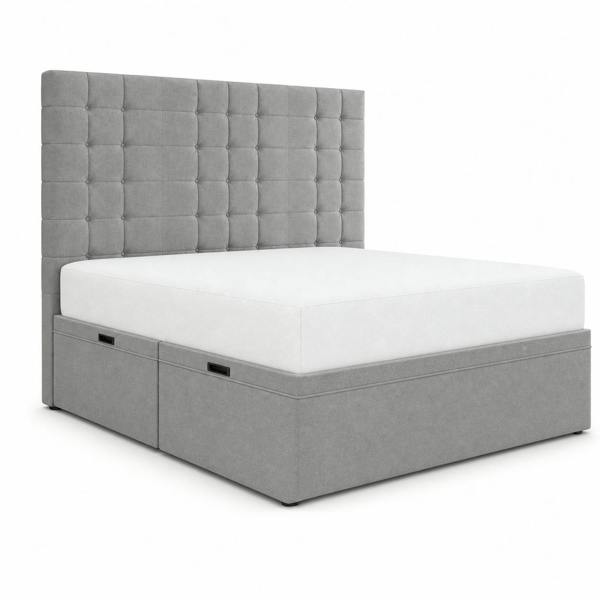 Great British Beds Perth Divan Ottoman Bed - Silver Plush