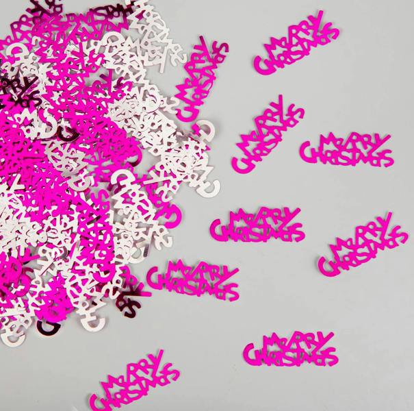 Pink Christmas Confetti 14g Snowflake Table Scatter for Festive Cards, Gifts and Decorating image 1