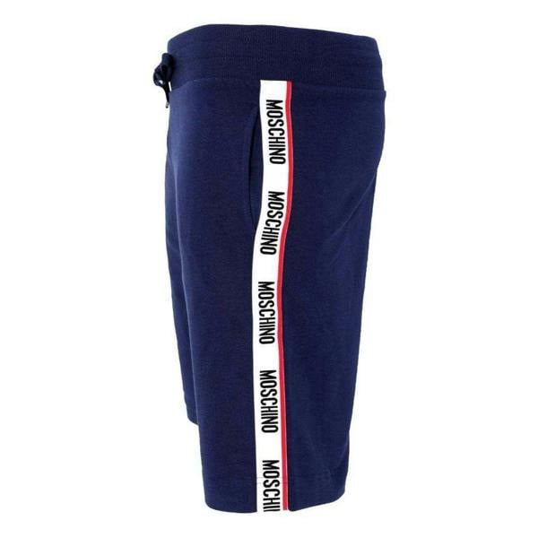 Moschino Mens Branded Tape Shorts - Navy Blue - 