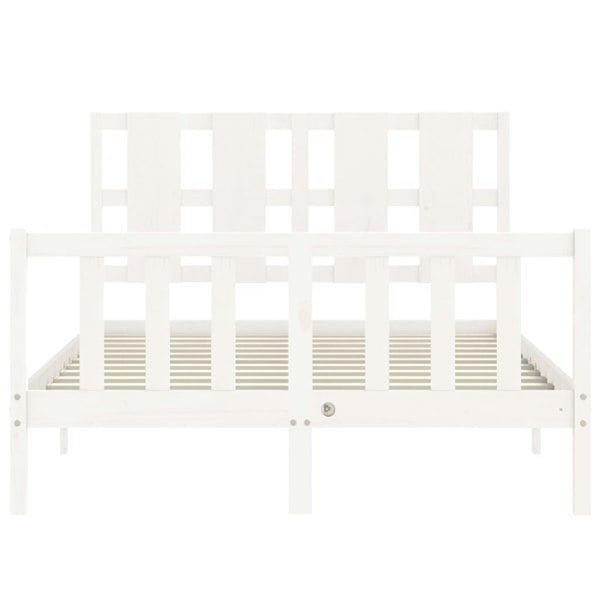 Berkfield Bed Frame with Headboard White 120x200 cm Solid Wood