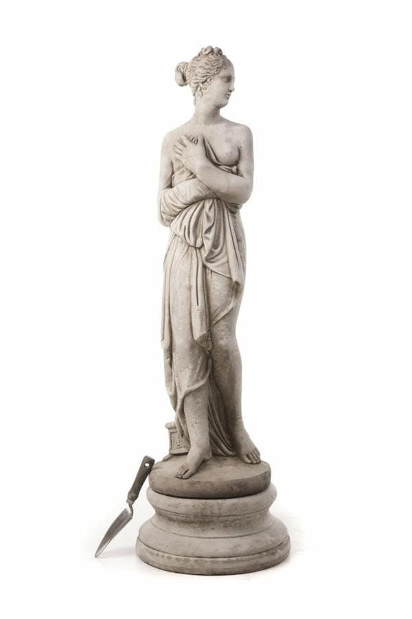 Stone Cast Pandora Lady Garden Statue and Column