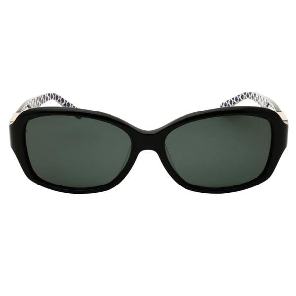 Kate Spade Annika/P/S JEDP RA Black / Blue Spades / Grey Polarized Sunglasses Women One Size