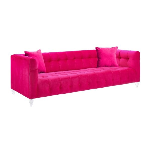 Furniture Edit Bea Hot Pink Velvet Sofa