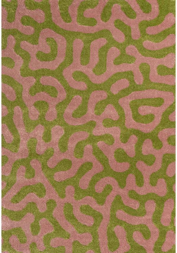 Joli Abstract Green & Pink Rug