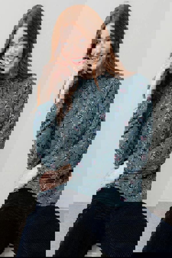 Eastcombe High Neck Top Sea Mist | Lily and Me Clothing