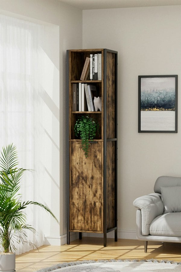 Living and Home 5-tier Tall Single-door Storage Cabinet