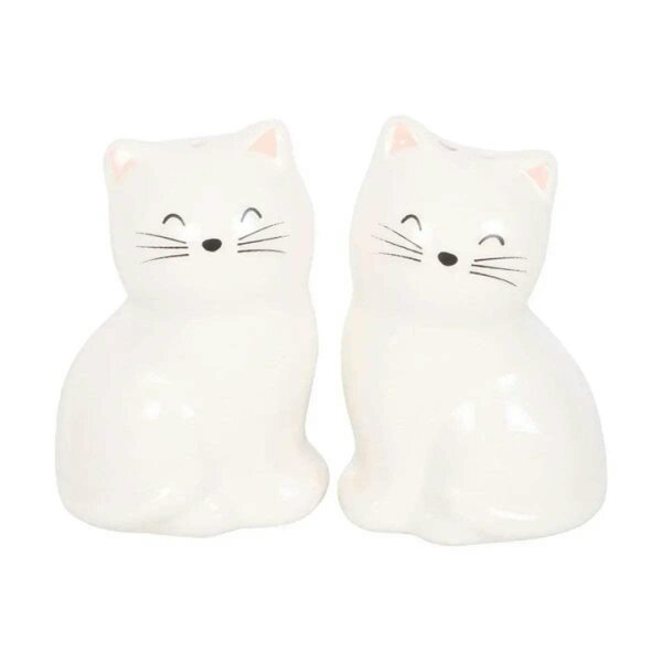Bobobiy White Cat Shaped Salt and Pepper Shakers