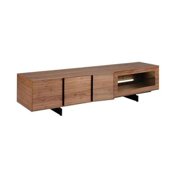 Angel Cerdá Walnut and Black Steel TV Cabinet With Interior Lighting 3219