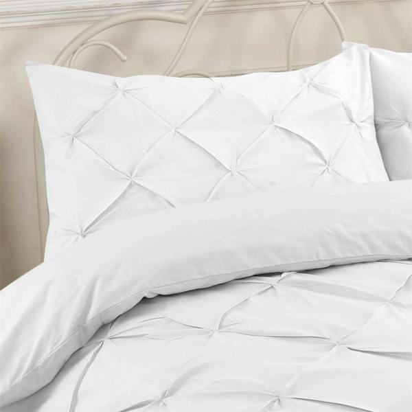 Alexander Pintuck White Duvet Cover Set