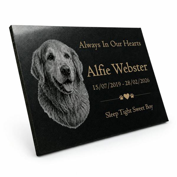 Memorials Direct Dog Memorial Granite Photo Plaque
