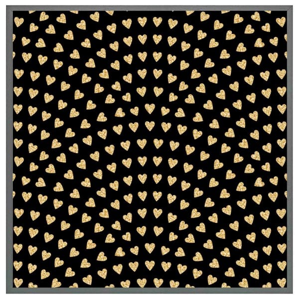 Benjamin Tate Design Geometric glitter love hearts (Picutre Frame)