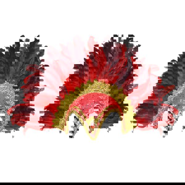 Bristol Novelty Womens/Ladies Jewel Plume Feather Helmet - Red/Gold - 