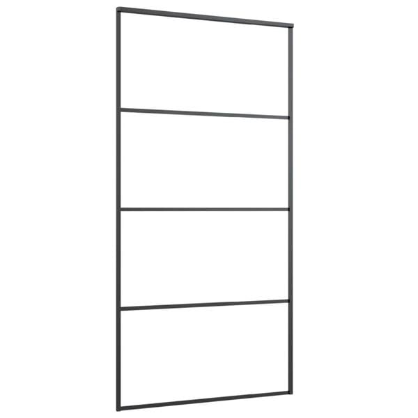 Berkfield Sliding Door Frosted ESG Glass and Aluminium 102.5x205 cm Black