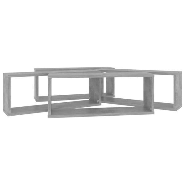 Berkfield Wall Cube Shelf 4 pcs Concrete Grey 60x15x23 cm Engineered Wood