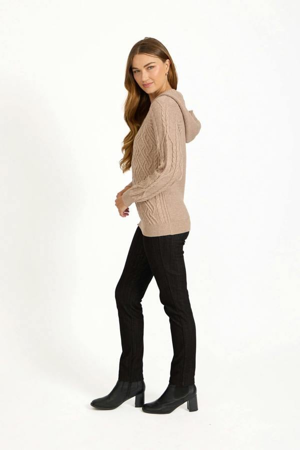 Cable-Knit Hooded Jumper