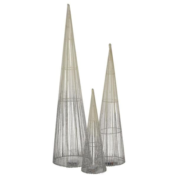 Silver Sparkly TreeBelisk  Set of 3