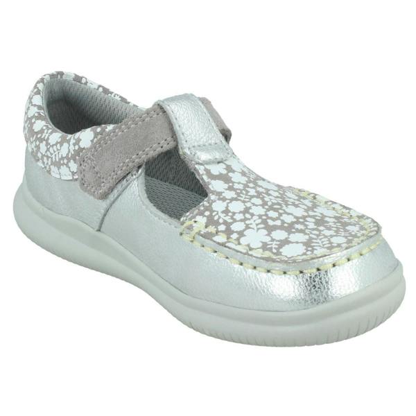 Clarks Girls Clarks Casual T-Bar Shoes Cloud Rosa