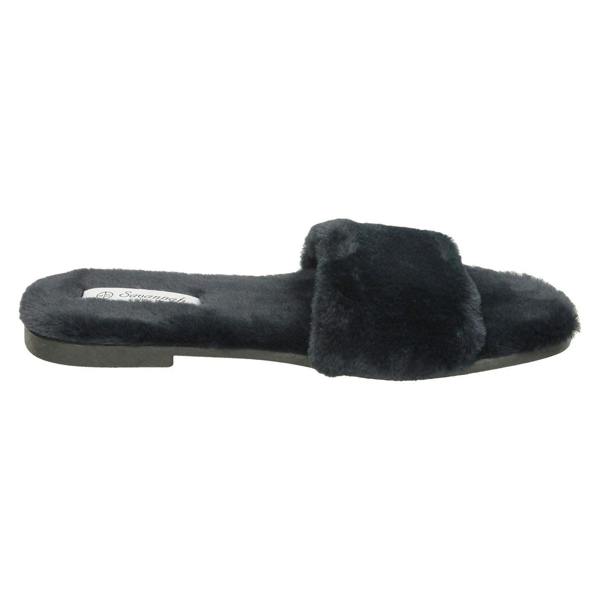 Savannah Ladies Savannah Flat All Fur Slider Mules F00090