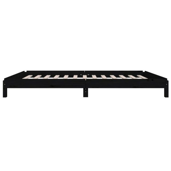Berkfield Stack Bed Black 75x190 cm Solid Wood Pine