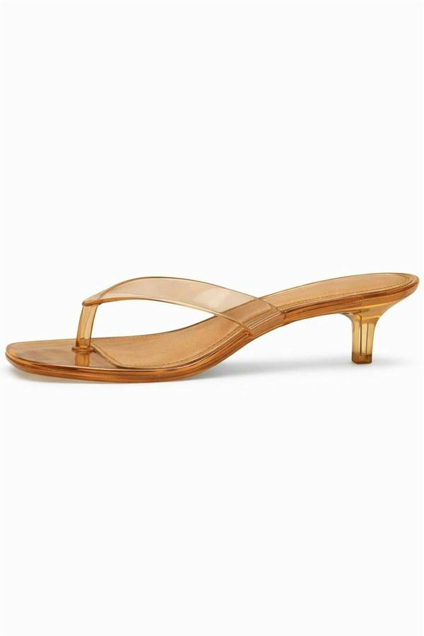 Spot On Ladies Spot On Toepost Heeled Sandals F00502