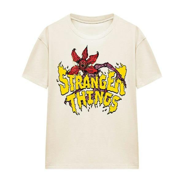 Stranger Things Womens/Ladies Demogorgon Flames T-Shirt - Natural - 