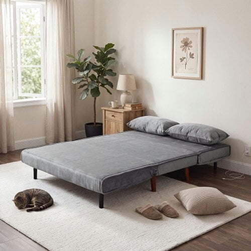 Kosy Koala Double Sofa Bed Sleeper Foldable Portable Pillow Lounge Couch Grey Sofa