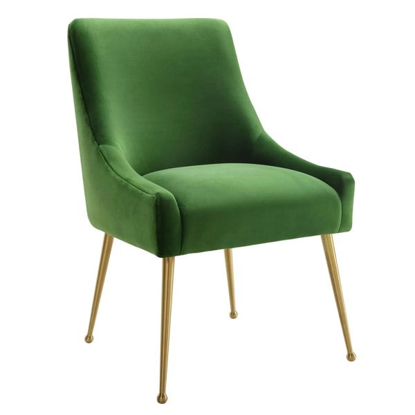 Furniture Edit Beatrix Green Velvet Side Dining Chair