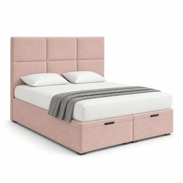 Great British Beds Valore Ottoman Divan Bed - Pink Plush