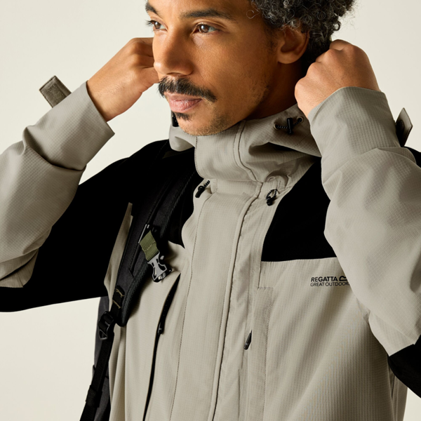 Regatta Mens Freesdale Waterproof Jacket - Abbeystone/Black