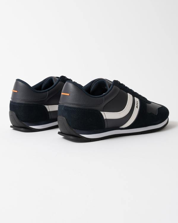 back of BOSS Orange Levon Runn pumi Mens Trainers in Dark Blue 401