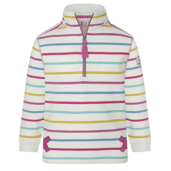 Lazy Jacks Girls Striped Sweatshirt - Periwinkle