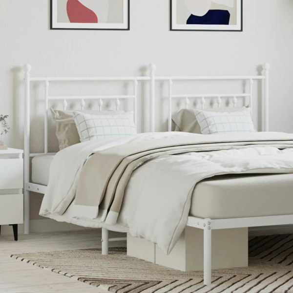 Berkfield Metal Headboard White 180 cm
