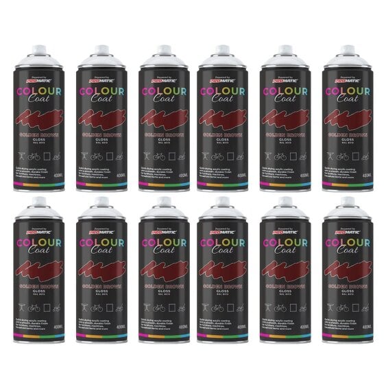 Colour Coat 12X Golden Brown RAL 8015 Gloss Spray Paint 400ml
