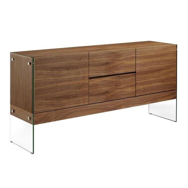 Angel Cerdá Sideboard Walnut and Tempered Glass 3062