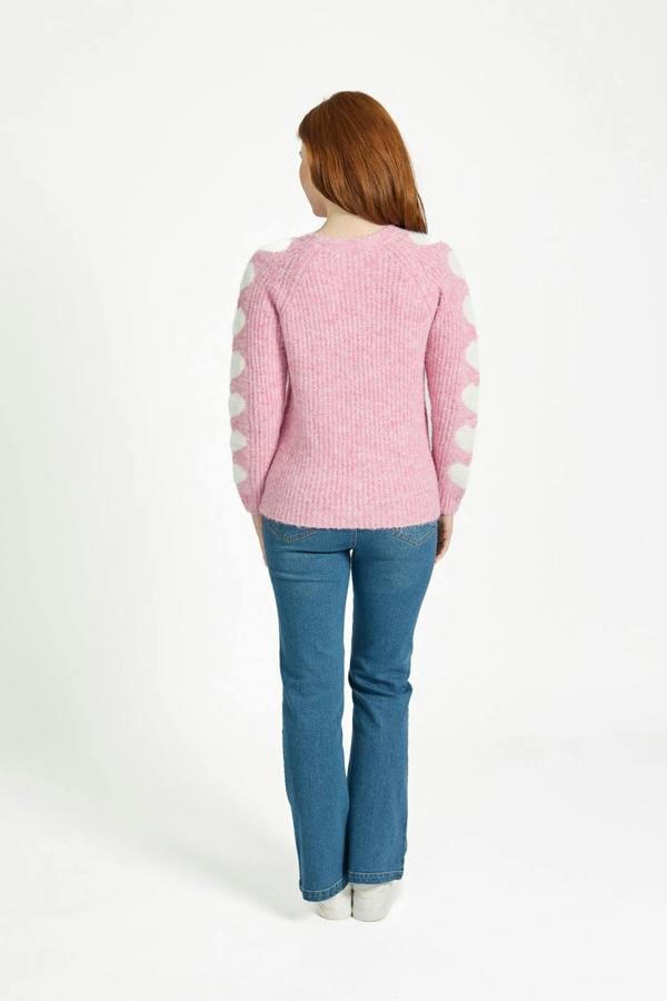 Mudflower Solid Knit Jumper with Heart Sleeves