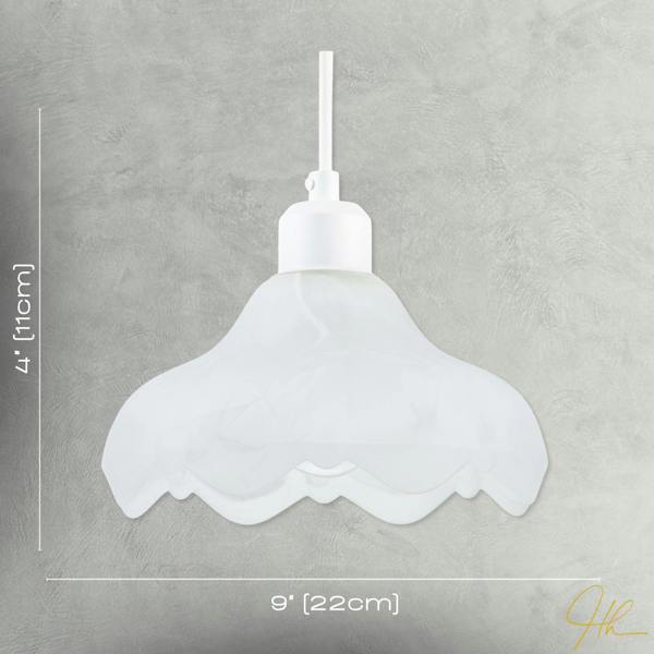 Sculptural Frosted Alabaster Glass Ripple Pendant Ceiling Light Shade Image 7