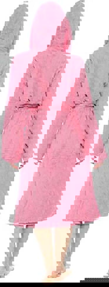 KAV Super Soft 100% Cotton Womens Hooded Towelling Bath Robe - Ladies Hooded Towel Robes for Housecoat, Nightwear, Lounge Wears with Pockets and Belt