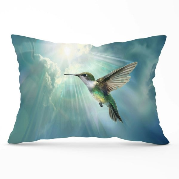 Warren Reed Hummingbird In A Beautiful Sky Cushions