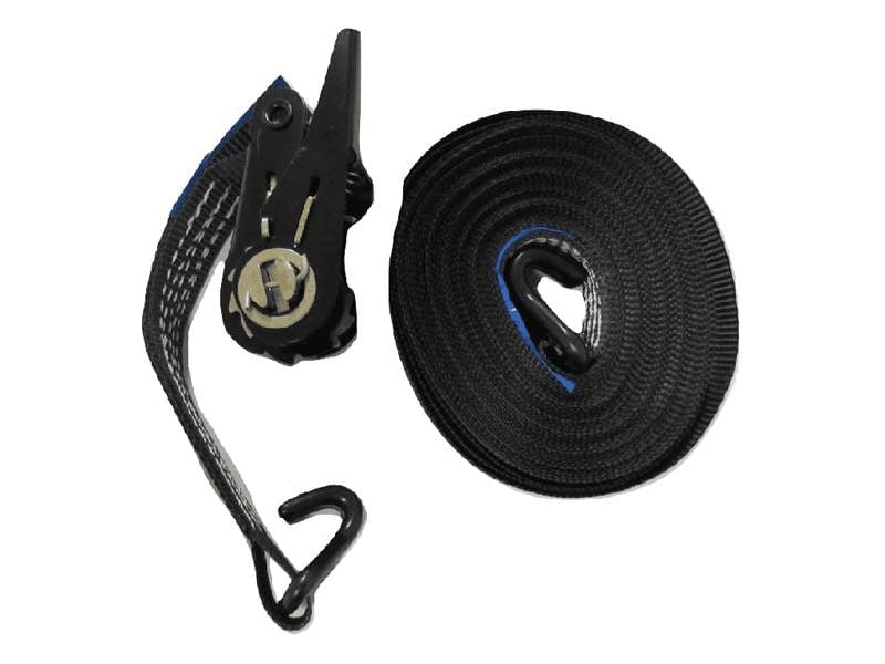 25MM Black Ratchet Strap 10M with J Hook - 0.8 Ton Tie Down Trailer Cargo Truck