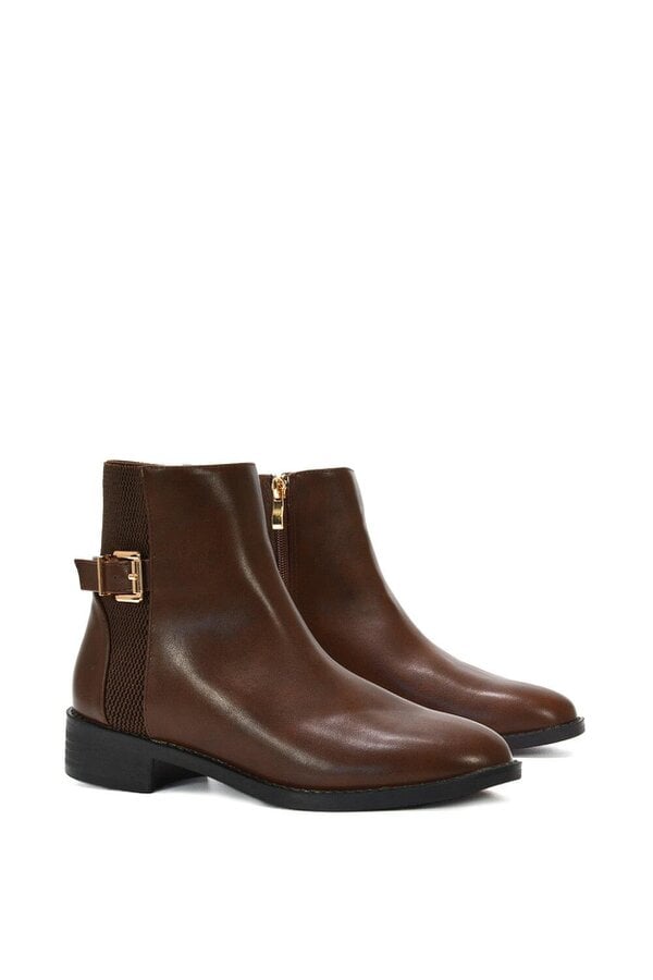 XY LONDON Chelsea Ankle Boots Elasticated Buckle Detail