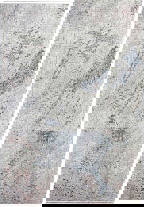 Short-Pile Design Blue Rug – Modern Abstract