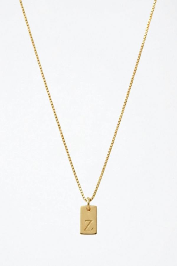 Serla Initial Pendant Gold Plated Necklace Letter Z