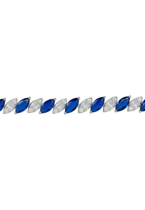 Latelita Viscountess Tennis Bracelet Sapphire Silver