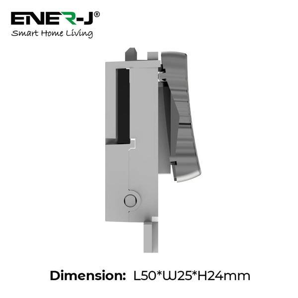 ENER-J 1G Grid Switch Compatible with Click MiniGrid Satin Chrome Finish