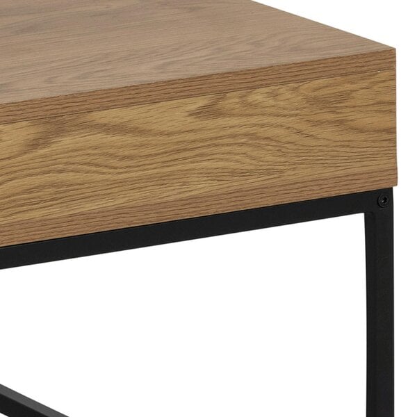 Wyld Haus Pisa Square Wild Oak Effect Coffee Table Steel Base Open Storage