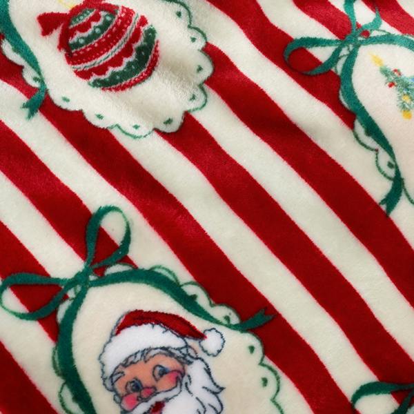 Catherine Lansfield Christmas Vintage Stripe Cosy Fleece Blanket Throw Red