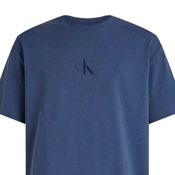 Calvin Klein Mens Monogram Crew Neck Regular T-Shirt - Oceana - 