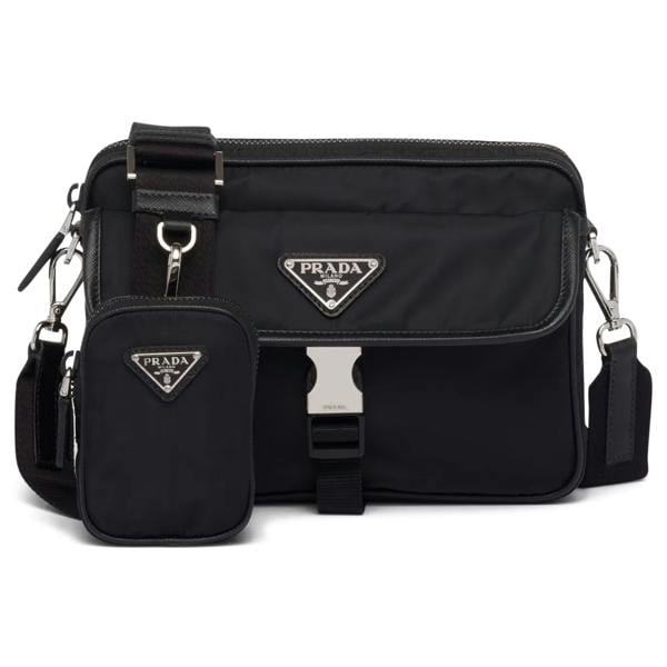 Prada Re-Nylon Leather Shoulder Bag