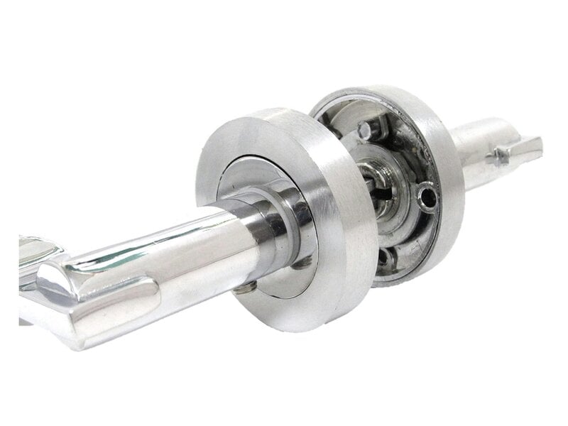 Haven Heritage Door Handles Lever on Round Rose, Duel Satin Nickel/Polished Chrome Electra - 5 Pairs