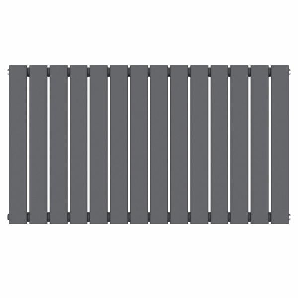 MYHOMEWARE Anthracite Gray 1060 x 600 mm Modern Vertical Flat Panel Designer Radiator Single Panel Radiator Heater